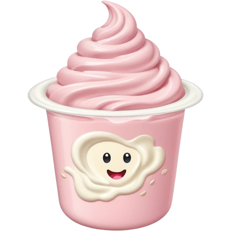 Pastel pink yogurt with oats emoji