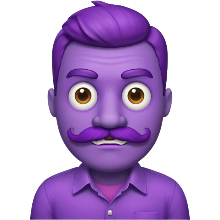 purple monster mustache with shirt emoji