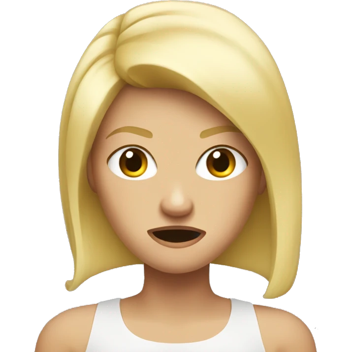 angry blonde emoji