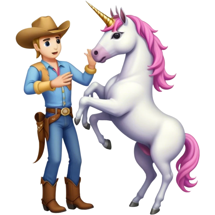 Unicorn slapping a cowboy emoji