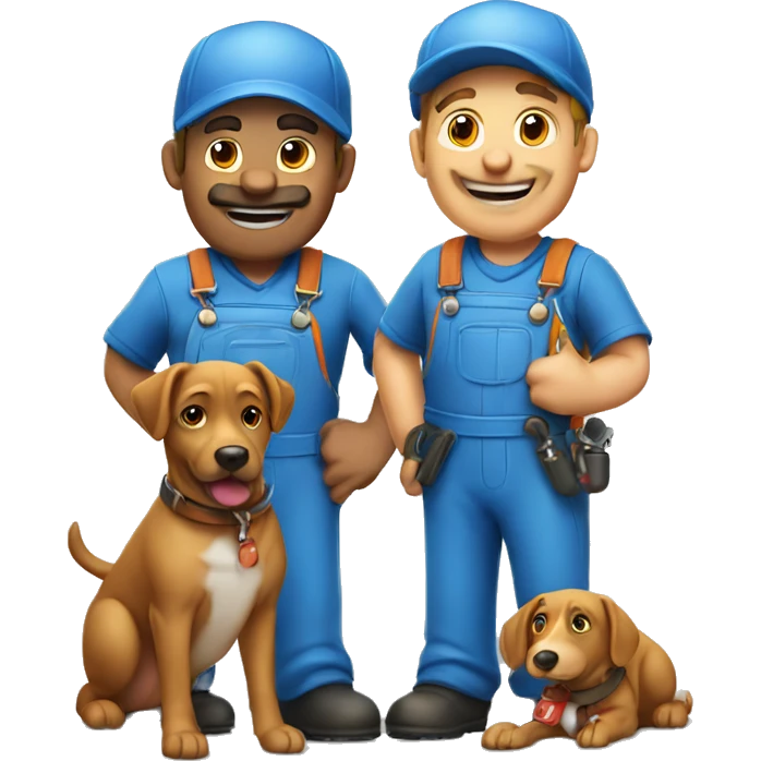 plumber and dog plumber blue emoji