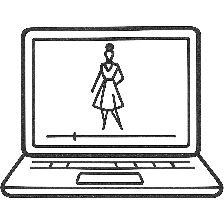 Laptop with Fashion Sketch + Timeline Bar emoji