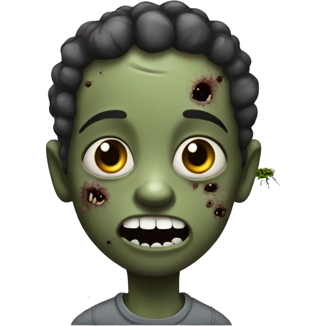 Nice zombie kid with flies  emoji