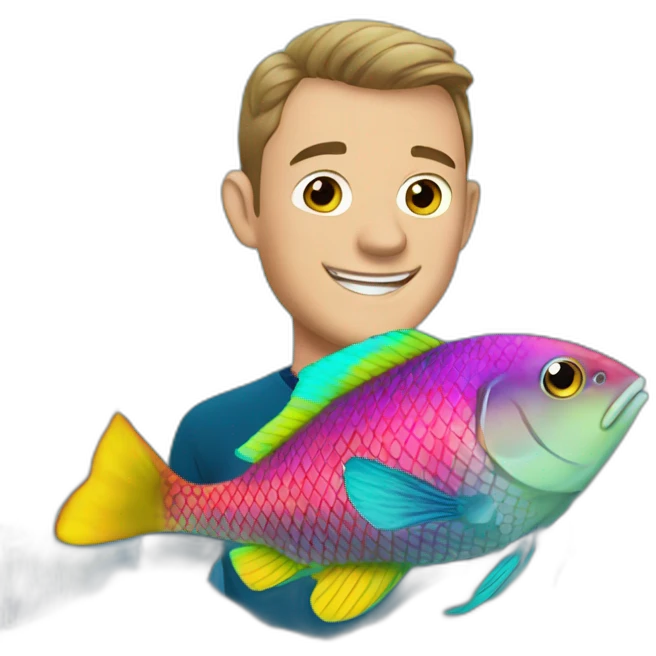 Jonathan Toews as rainbow fish inside an aquarium emoji