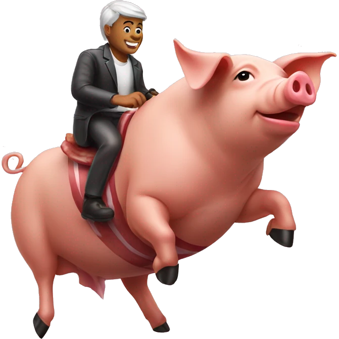 Bacon riding a pig  emoji