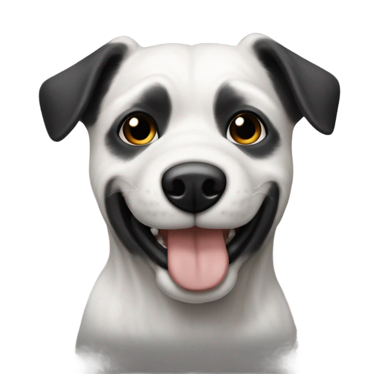 Perro maltés blanco y negro   emoji