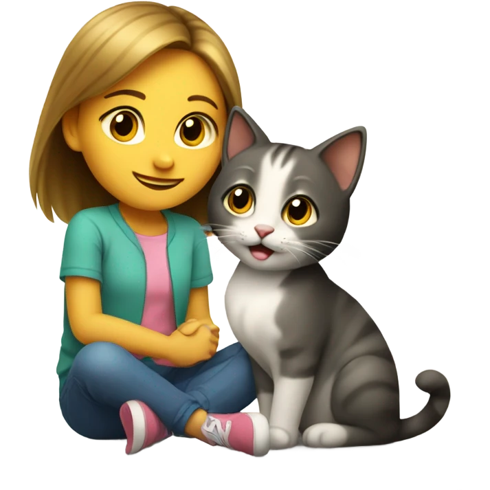 Girl and cat emoji