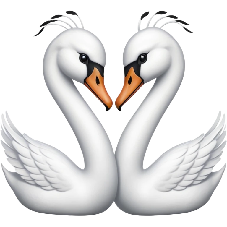 Real Two swan kissing emoji emoji