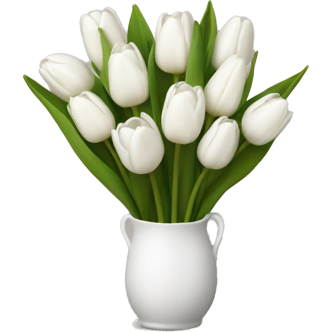 white tulip bouquet  emoji
