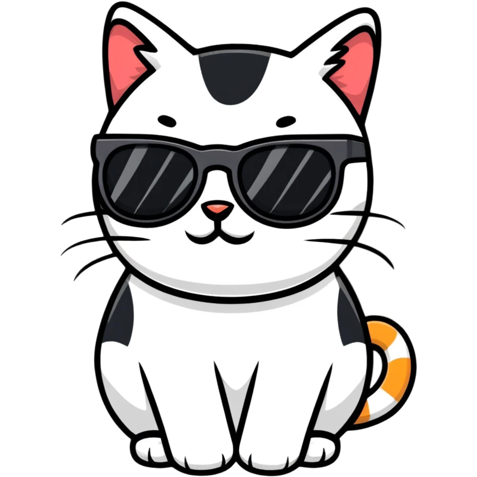 Cat with sunglasses emoji