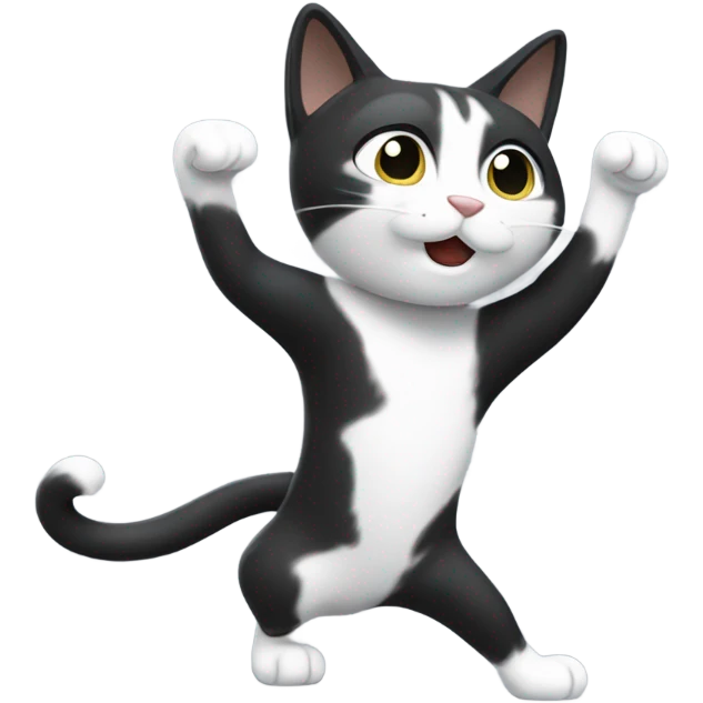 black and white cat dabbing  emoji