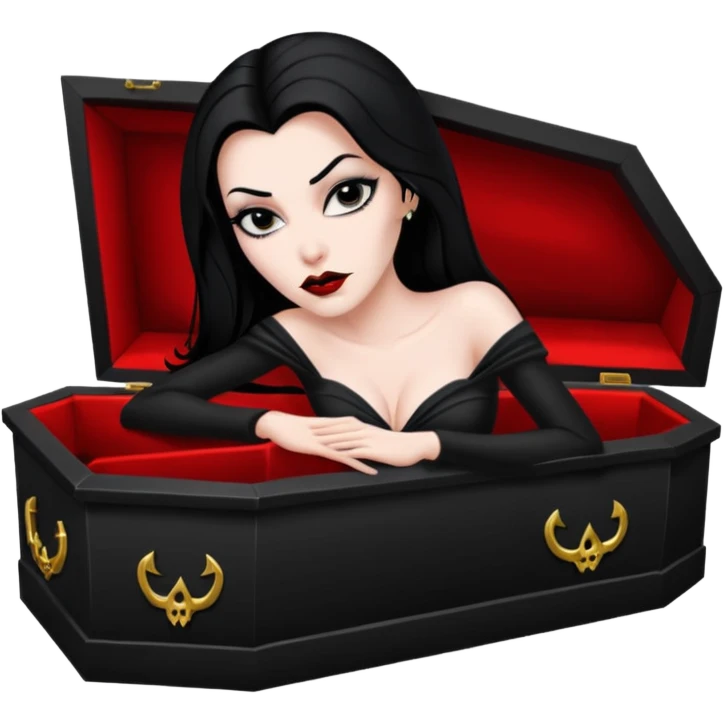 Vampira mulher bonita sexy em seu caixão  emoji