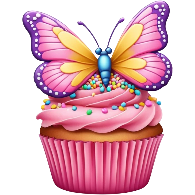 Cupcake with butterfly wings emoji