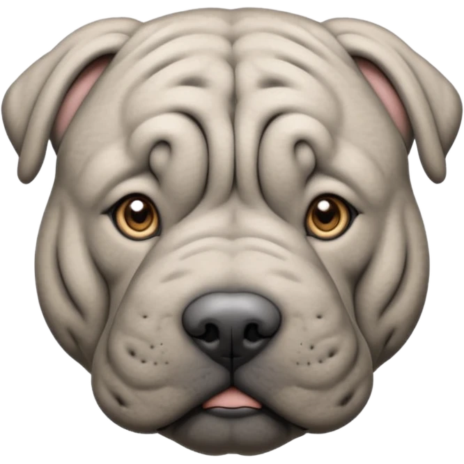 Grey blue shar pei with hazel eyes emoji