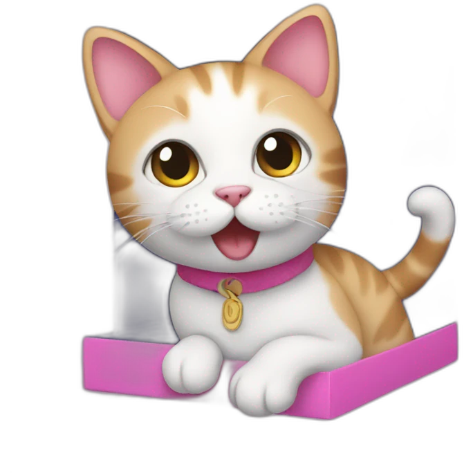 cat from gift box emoji