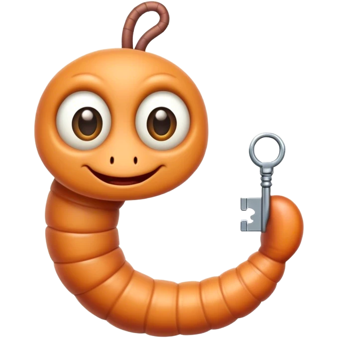 worm with a key in hand emoji