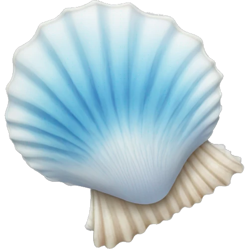  one blue and white scallop seashell emoji