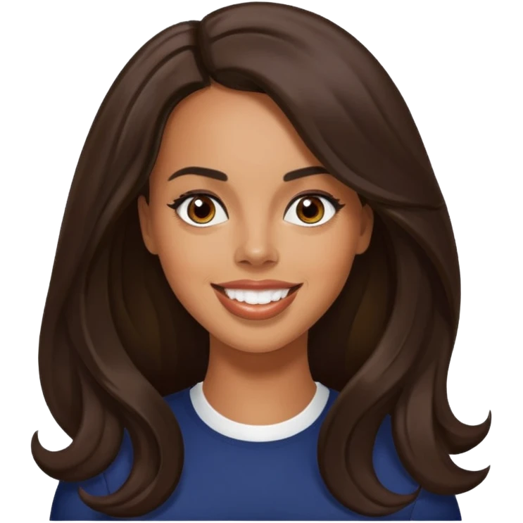 Rochelle Humes with long dark brown hair emoji