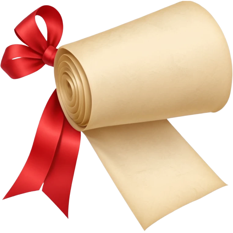 scroll or rolled-up invitation with a red ribbon emoji