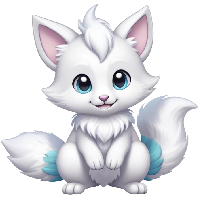 Kawaii bright fantasy ethereal anthro fursona Fakemon with tufted tail  emoji