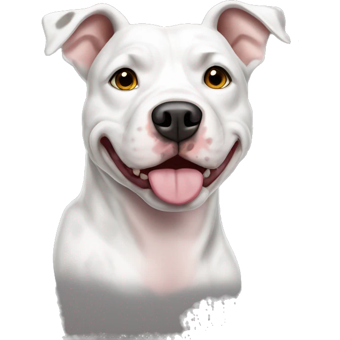 White Merle pitbull  emoji