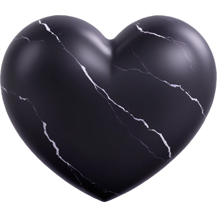 marble black heart emoji