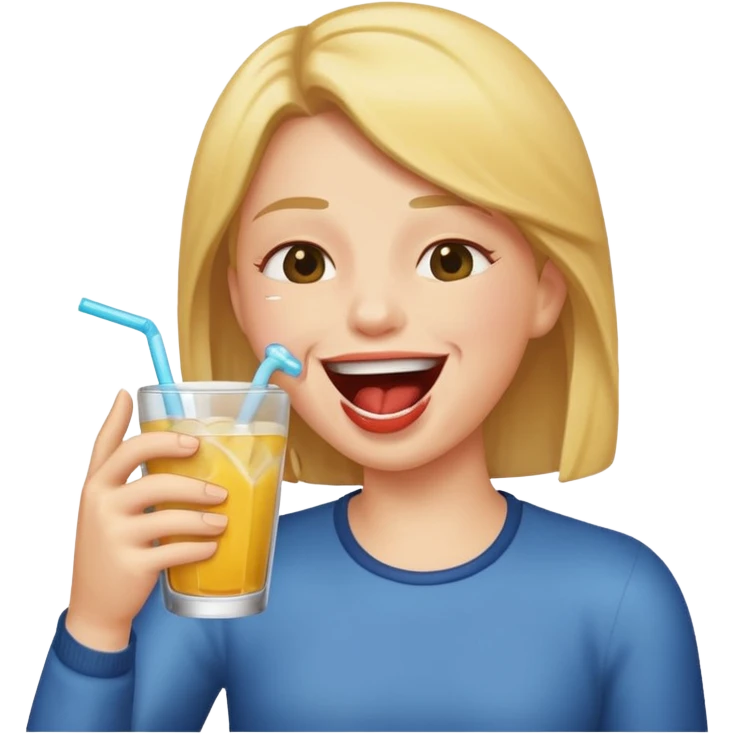 Laughing emoji choking spitting out drink emoji