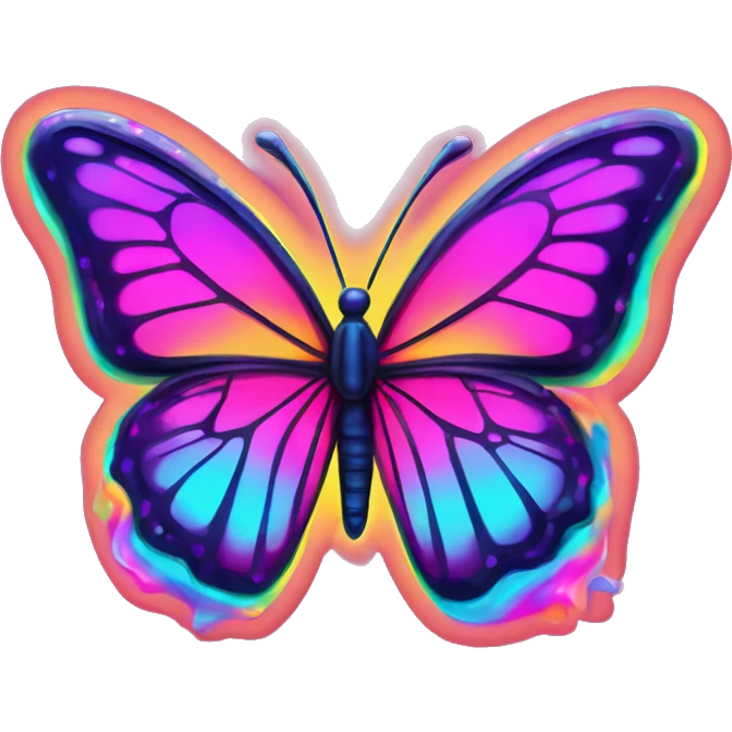lisa frank neon butterfly emoji