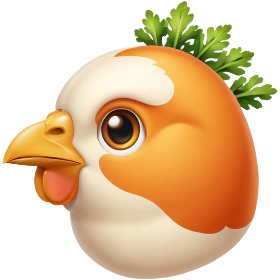 Chicken and carrots emitting a gentle golden glow that flows toward a healthy eye and smooth skin. The foods represent vitamin A sources while the eye and skin show the benefits of this nutrient, with a soft, non-creepy design. emoji