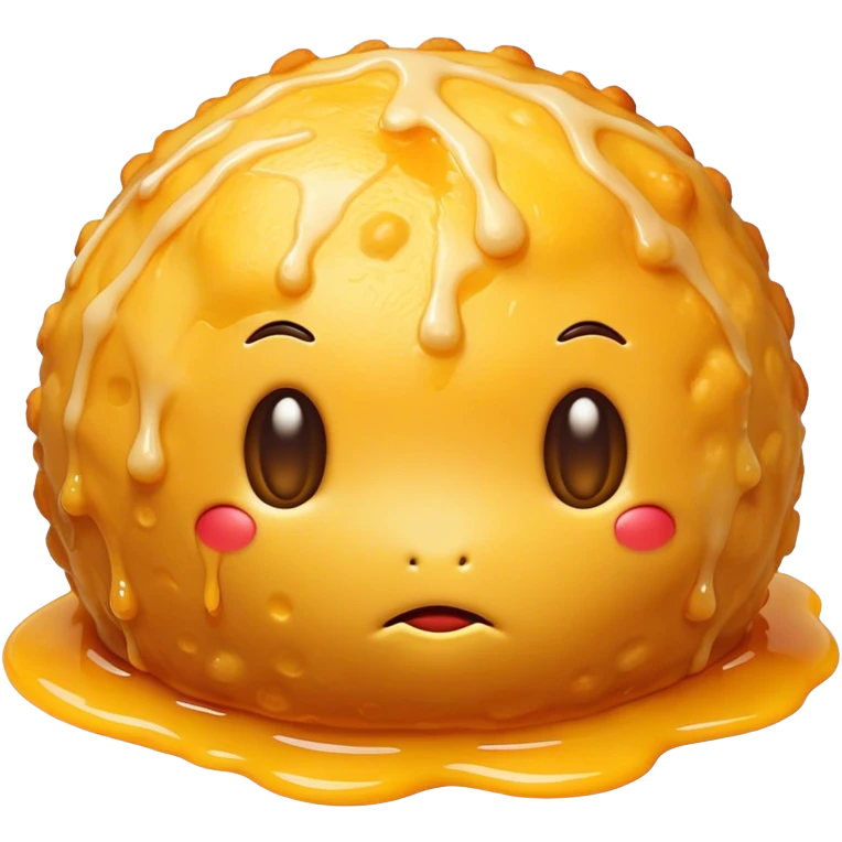 yellow melting fried cheese ball  emoji