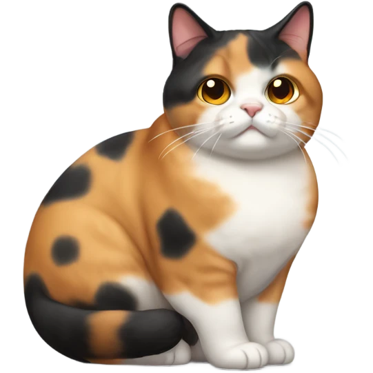 Really fat calico cat emoji
