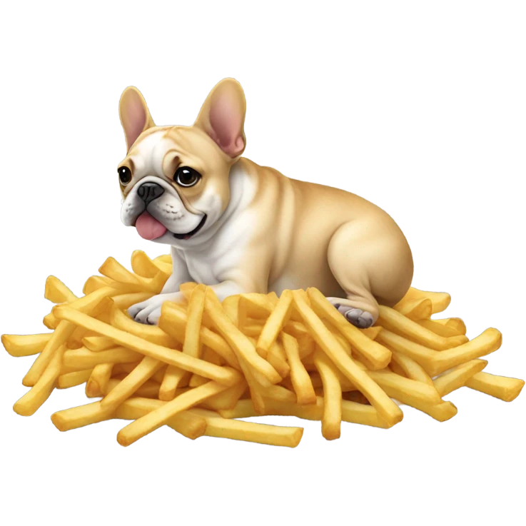 Frenchie eating French fries emoji