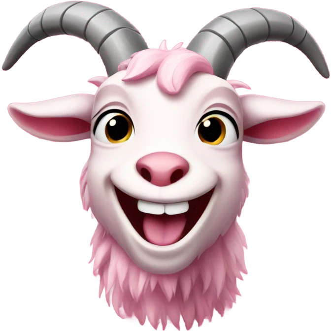 laughing pink goat emoji