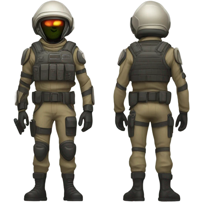 Martian mercenary, direct front and back emoji