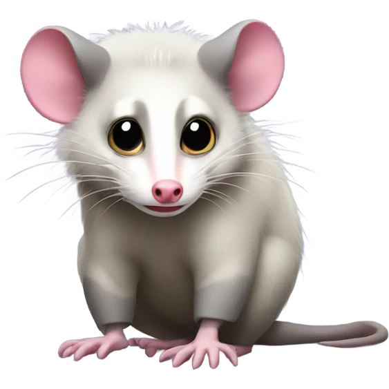 Opossum looking annoyed wearing crocs emoji
