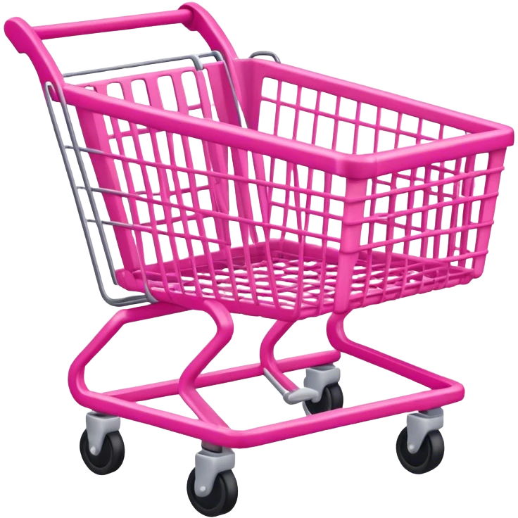 Emoji Shopping cart pink empty emoji