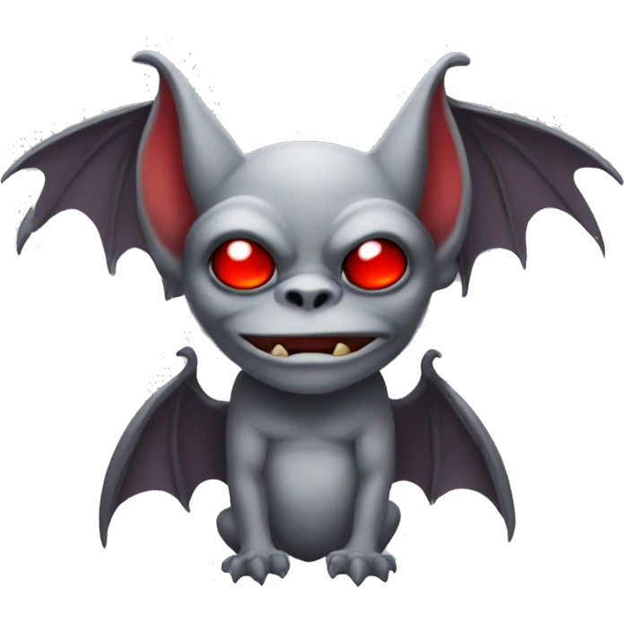 Gargoyle with red eyes and bat wings emoji