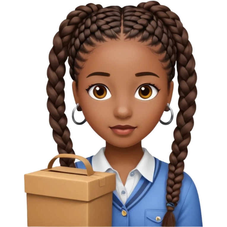 Black girl. Preppy &pretty. Sassy box braids  emoji