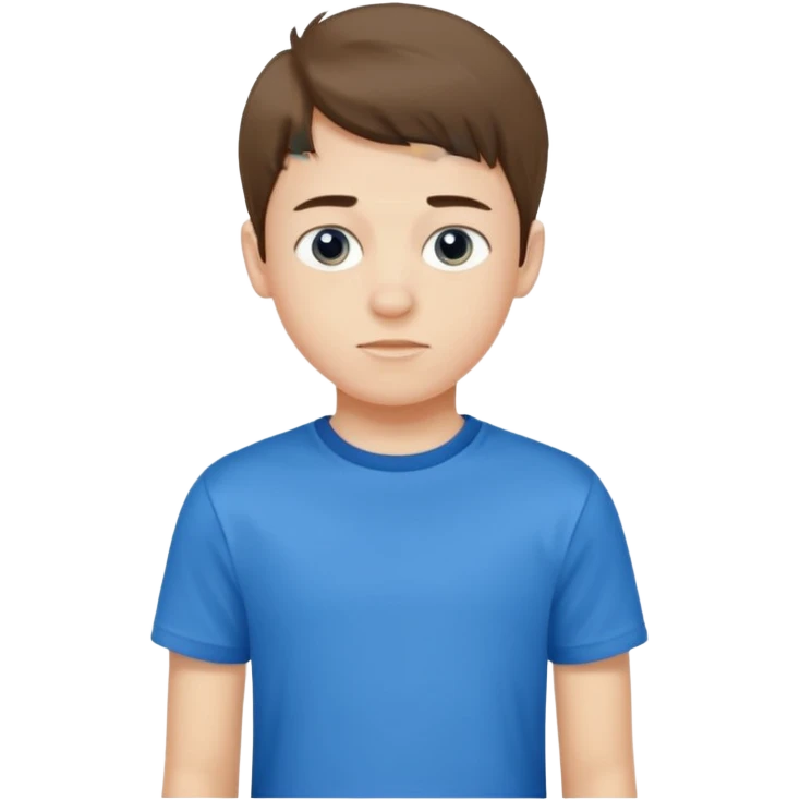 Crea un emoji a mezzo busto come ti ho già chiesto però di un ragazzo sulla 20ina ma che sembri più giovane, vestito da ragazzo emoji