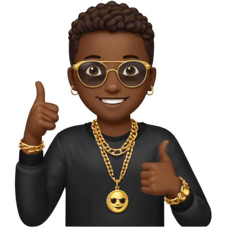 Creat light black kid with this "👍, 👈, 😀, 😎, reaction and make him habesha emoji