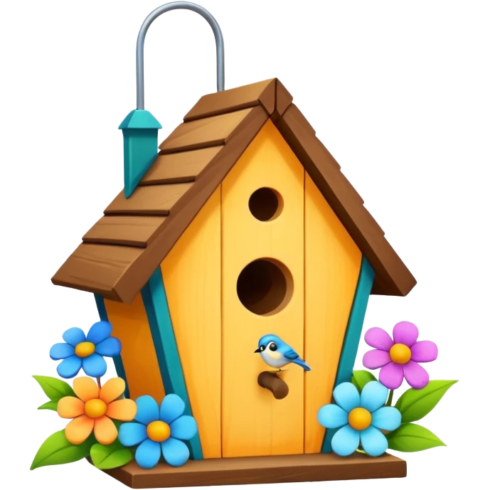 Birdhouse with flowers emoji