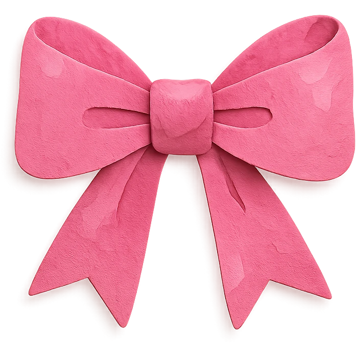 shiny pink bow emoji