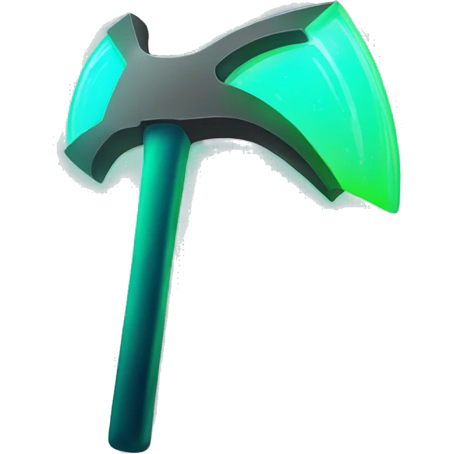 mining pickaxe with glowing neon elements emoji