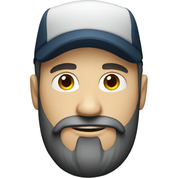 white man with dark beard wearing a cap emoji
