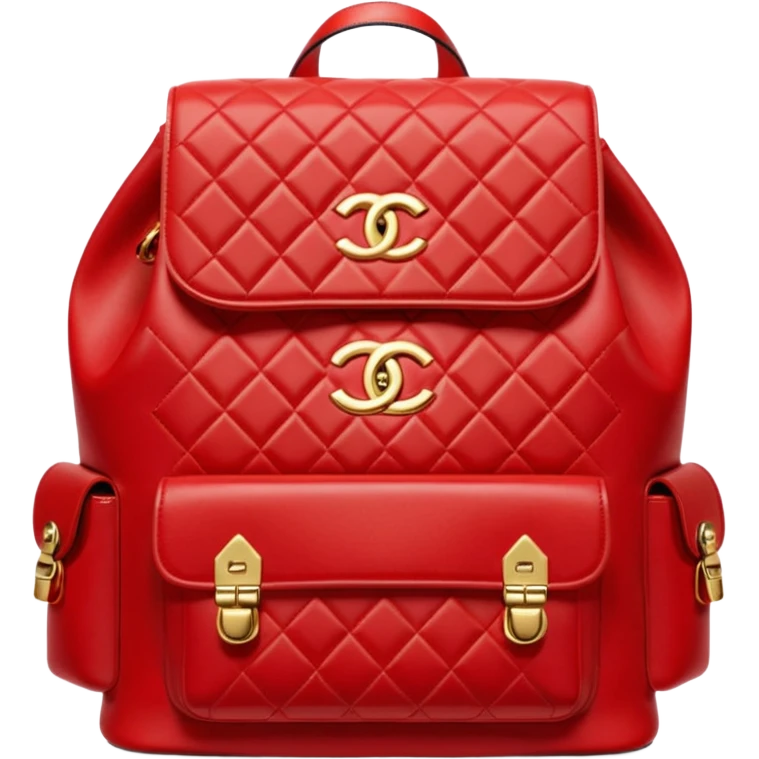 chanel red backpack gold hardware emoji