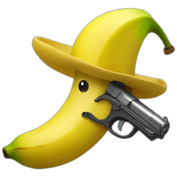 Banana with hat and gun  emoji
