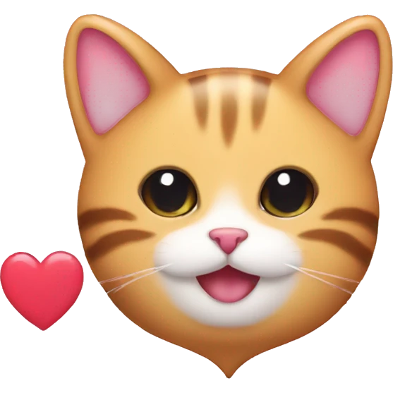 heart with cat ear cute kawaii emoji