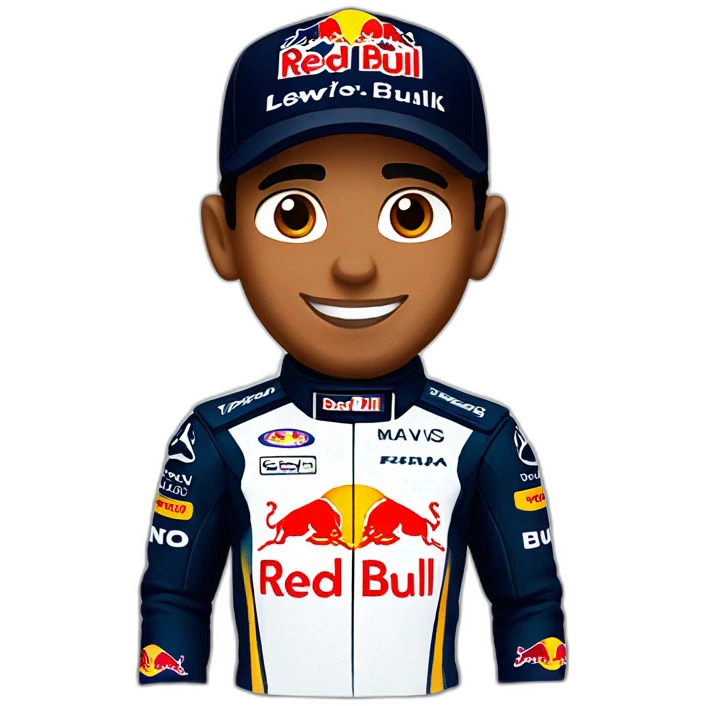 Lewis Hamilton in red bull uniform emoji