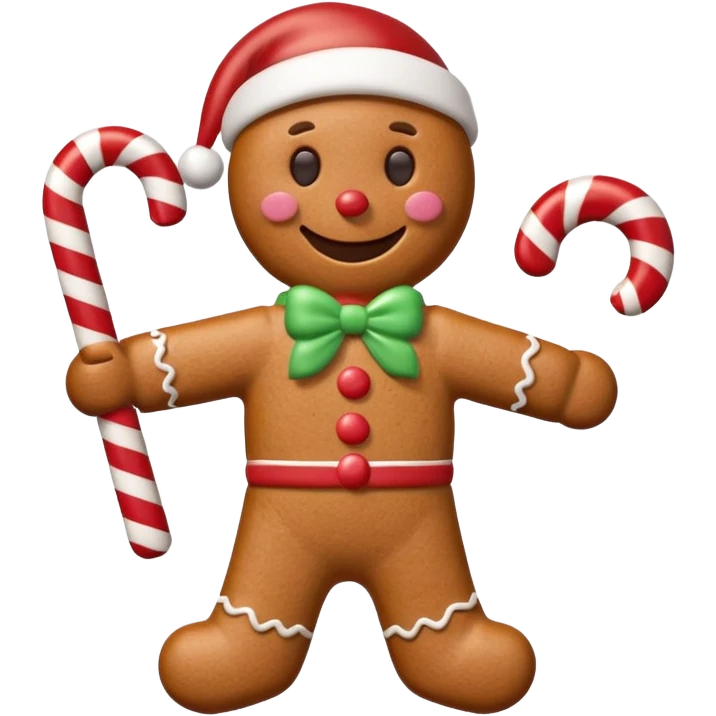 3D rendering Gingerbread man emoji