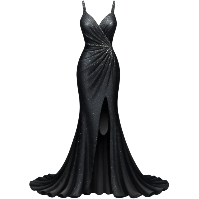 black glittery prom dress emoji